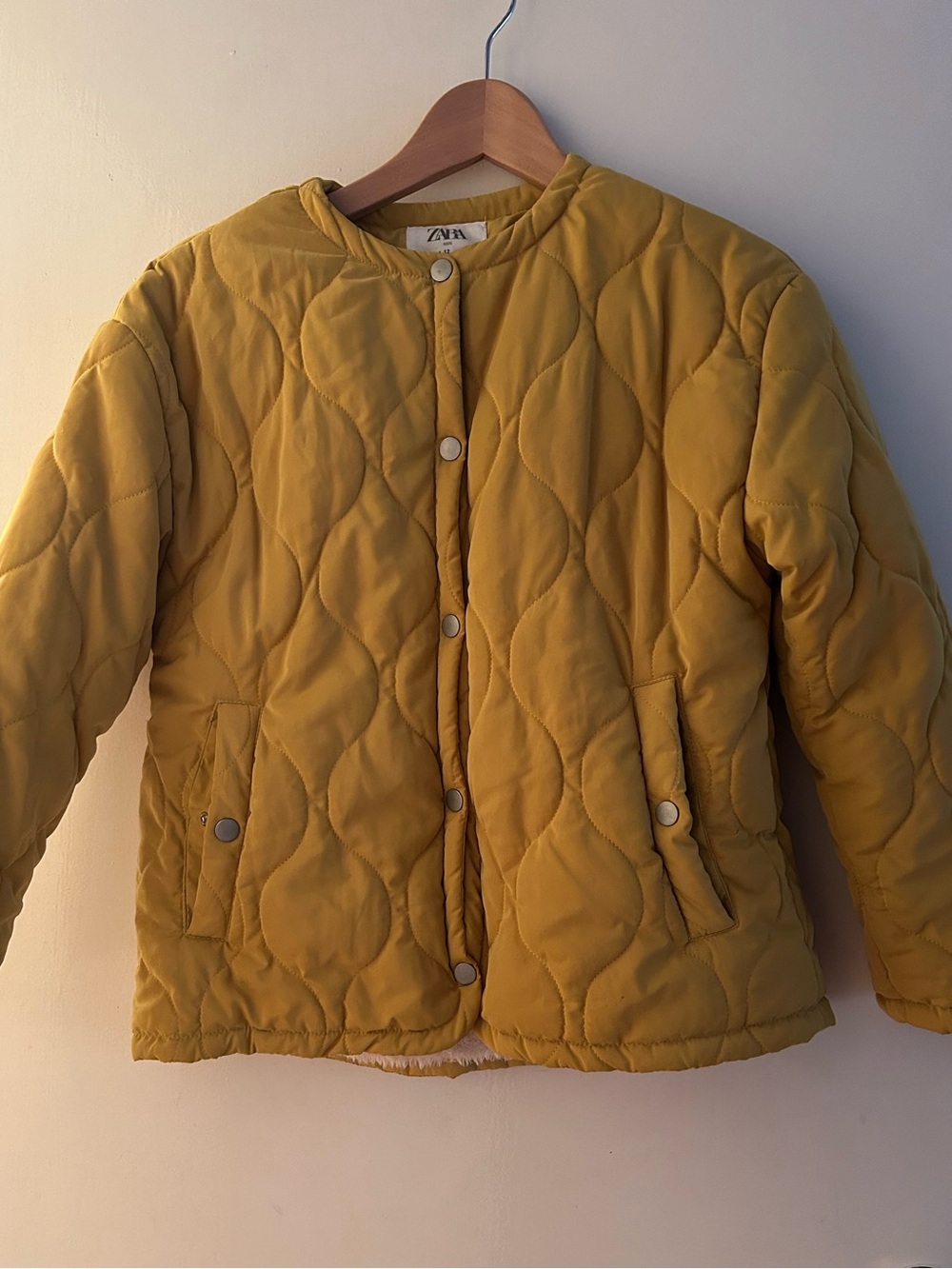 Zara Kids Mustard Yellow Quilted Jacket